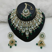 Lucentarts Jewellery Kundan Stone And Beads Necklace Set