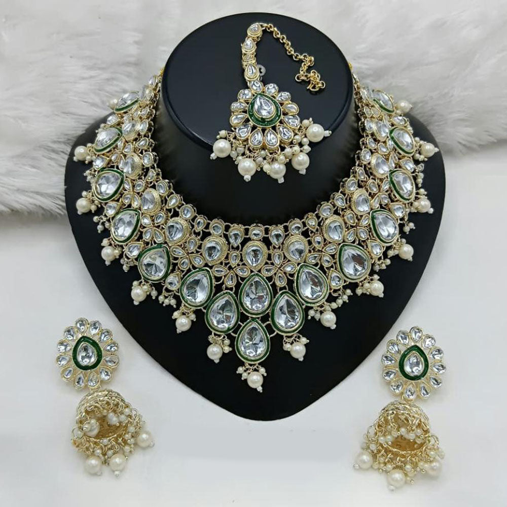 Lucentarts Jewellery Kundan Stone And Beads Necklace Set