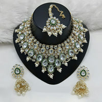 Lucentarts Jewellery Kundan Stone And Beads Necklace Set