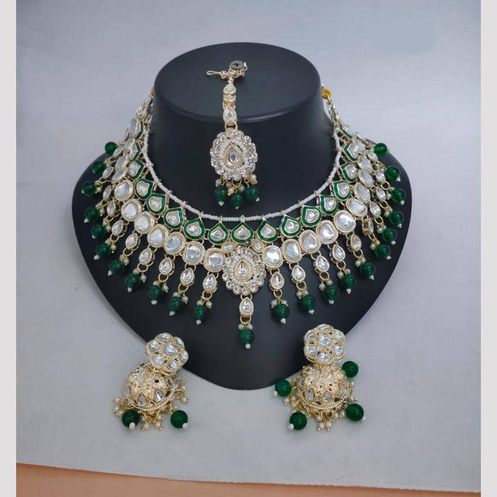 Lucentarts Jewellery Kundan Stone And Beads Necklace Set