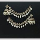 Lucentarts Jewellery Pearl Kan Chain Jhumki Earrings 