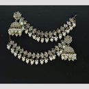 Lucentarts Jewellery Pearl Kan Chain Jhumki Earrings 