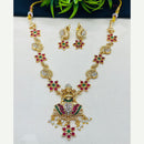 Lucentarts Jewellery Divine Glow Pota And Pearl Temple Necklace Set
