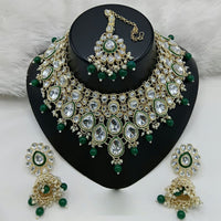 Lucentarts Jewellery Traditional Kundan And Pearl Necklace Set