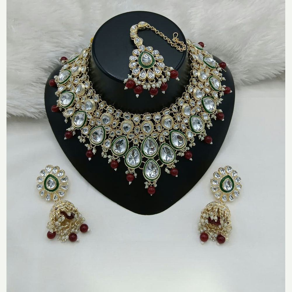 Lucentarts Jewellery Traditional Kundan And Pearl Necklace Set