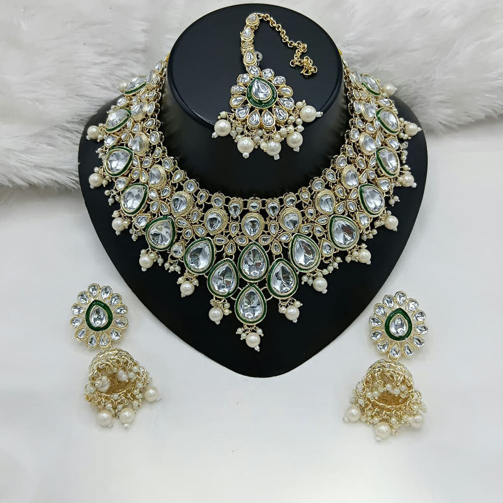 Lucentarts Jewellery Traditional Kundan And Pearl Necklace Set