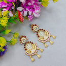 Lucentarts Jewellery Kundan Stone And Meenakari Dangler Earrings