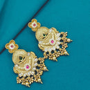 Lucentarts Jewellery Designer Pota Stone Detailing And Pearl Dangler Earrings