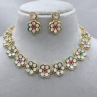 Lucentarts Jewellery Austrian Stone And Meenakari Design Necklace Set