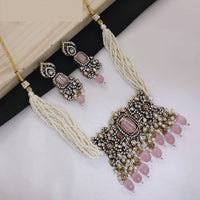 Lucentarts Jewellery Festive Pota And Austrian Beads Pearl Choker Necklace Set