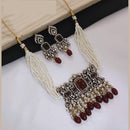 Lucentarts Jewellery Festive Pota And Austrian Beads Pearl Choker Necklace Set