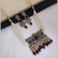 Lucentarts Jewellery Festive Pota And Austrian Beads Pearl Choker Necklace Set
