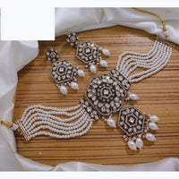 Lucentarts Jewellery Festive Pota And Austrian Beads Pearl Choker Necklace Set