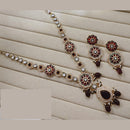 Lucentarts Jewellery Elegant Pota Stone And Beads Pearl Necklace Set