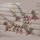 Lucentarts Jewellery Premium Kundan Pota Beads And Pearl Necklace Set