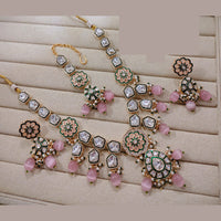 Lucentarts Jewellery Premium Kundan Pota Beads And Pearl Necklace Set