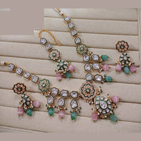 Lucentarts Jewellery Premium Kundan Pota Beads And Pearl Necklace Set