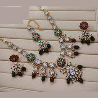 Lucentarts Jewellery Premium Kundan Pota Beads And Pearl Necklace Set