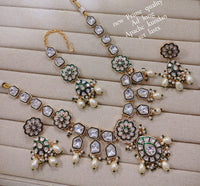Lucentarts Jewellery Premium Kundan Pota Beads And Pearl Necklace Set