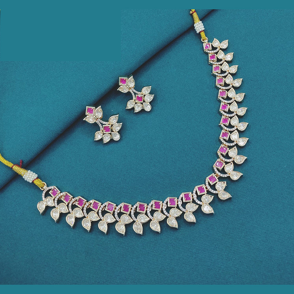 Lucentarts Jewellery Royal Polki Kundan Stone Necklace Set