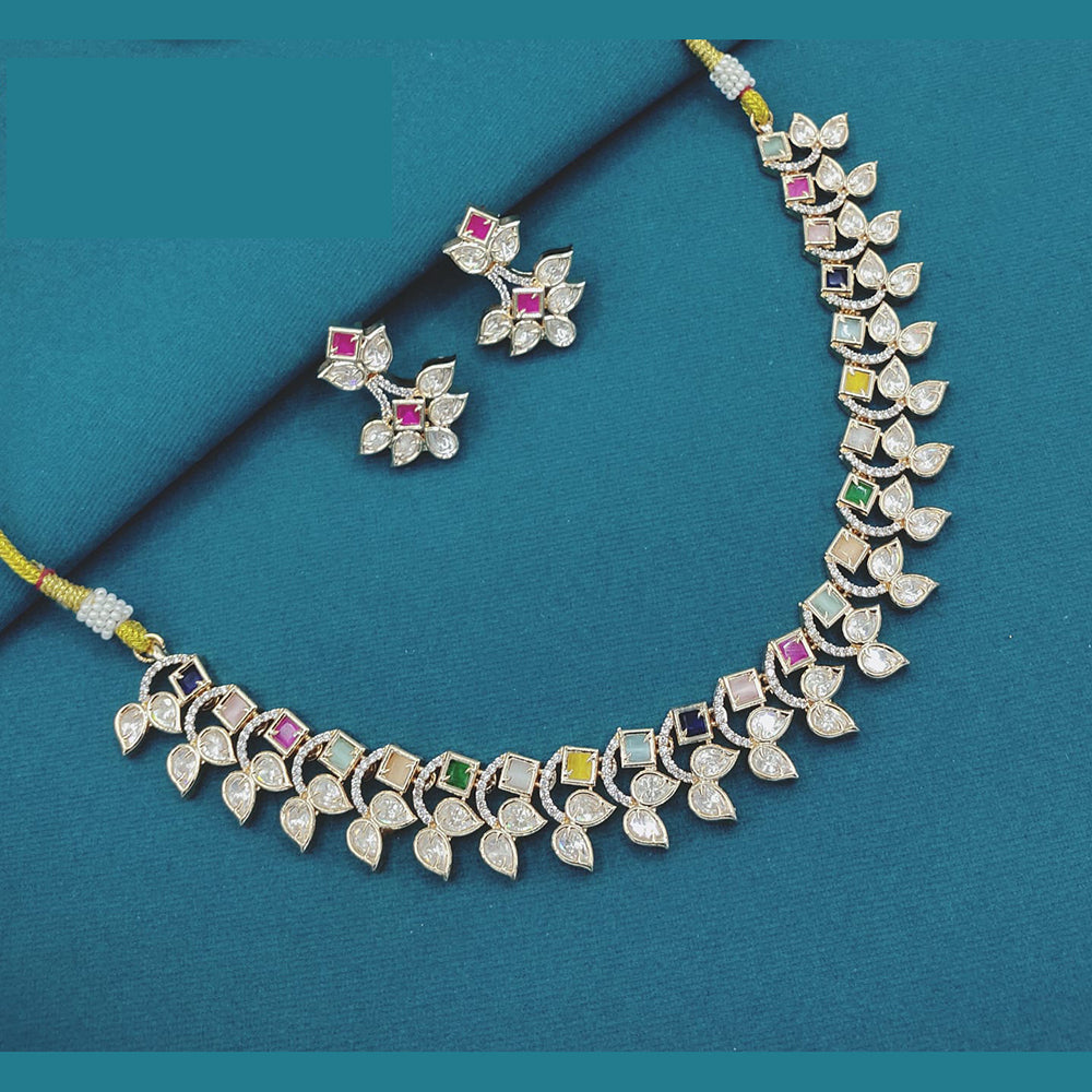 Lucentarts Jewellery Royal Polki Kundan Stone Necklace Set