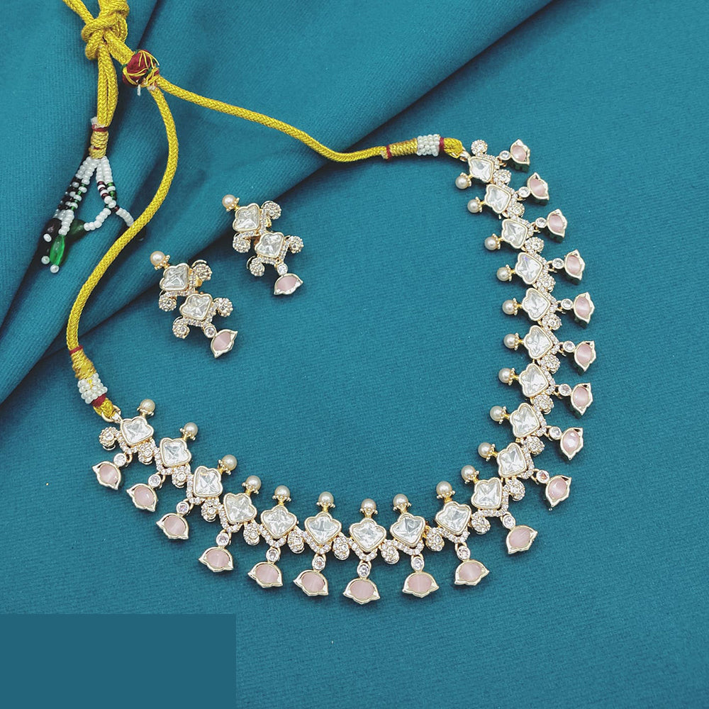 Lucentarts Jewellery Royal Polki Kundan Stone Necklace Set