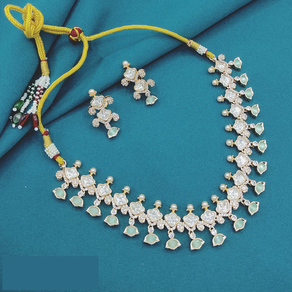 Lucentarts Jewellery Royal Polki Kundan Stone Necklace Set