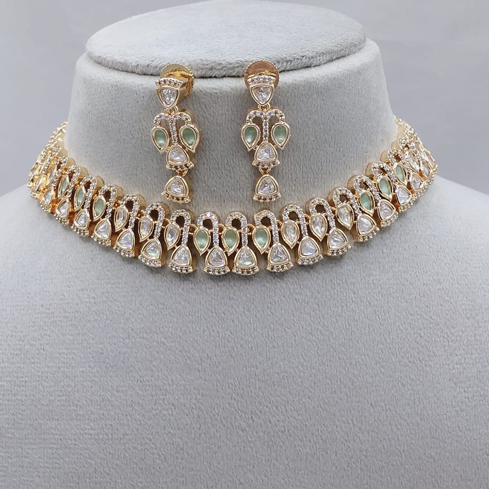 Lucentarts Jewellery Royal Polki Kundan Stone Necklace Set