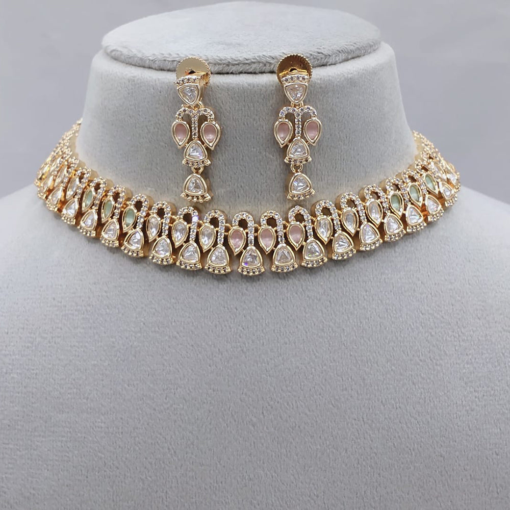 Lucentarts Jewellery Royal Polki Kundan Stone Necklace Set