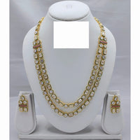 Lucentarts Jewellery Stylish Sparkling Crystal Stones Double-Layer Long Necklace Set 