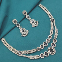 Lucentarts Jewellery Designer American Diamond Necklace Set
