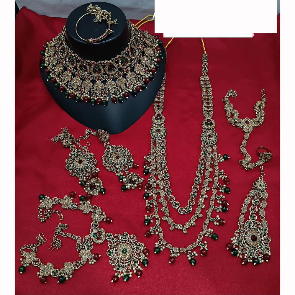 Lucentarts Jewellery Sparkling Austrian And Beads Bridal Set