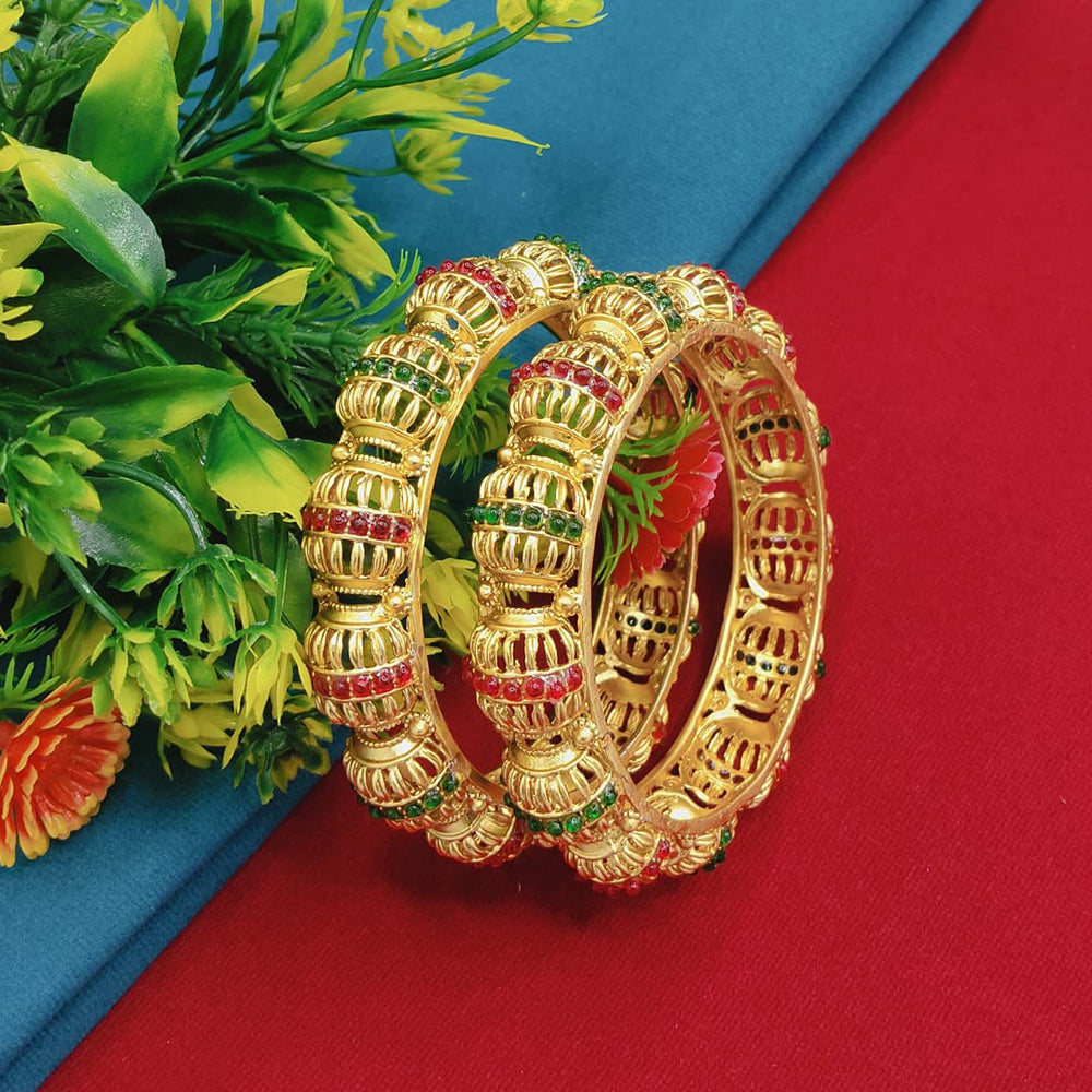 Lucentarts Jewellery Premium Pota Stone Bangles Set