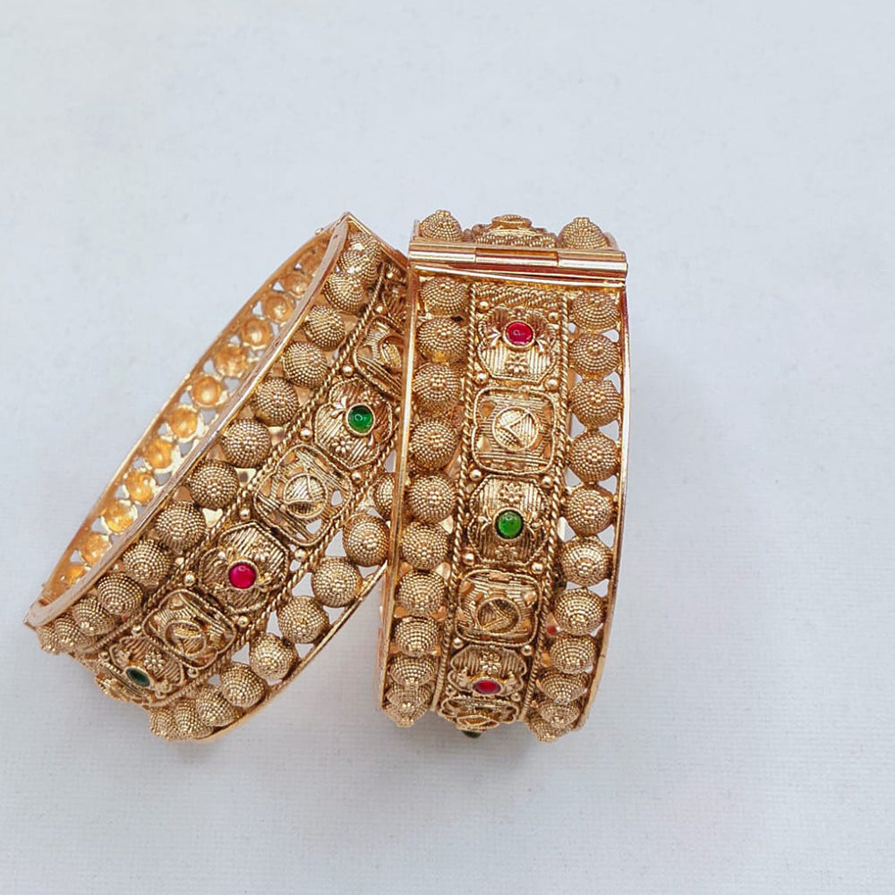Lucentarts Jewellery Sparkling Pota Stone Openable Bangles Set