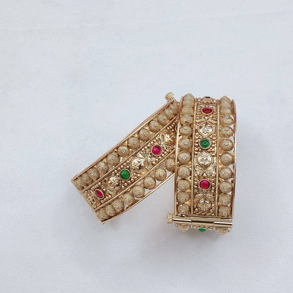 Lucentarts Jewellery Sparkling Pota Stone Openable Bangles Set