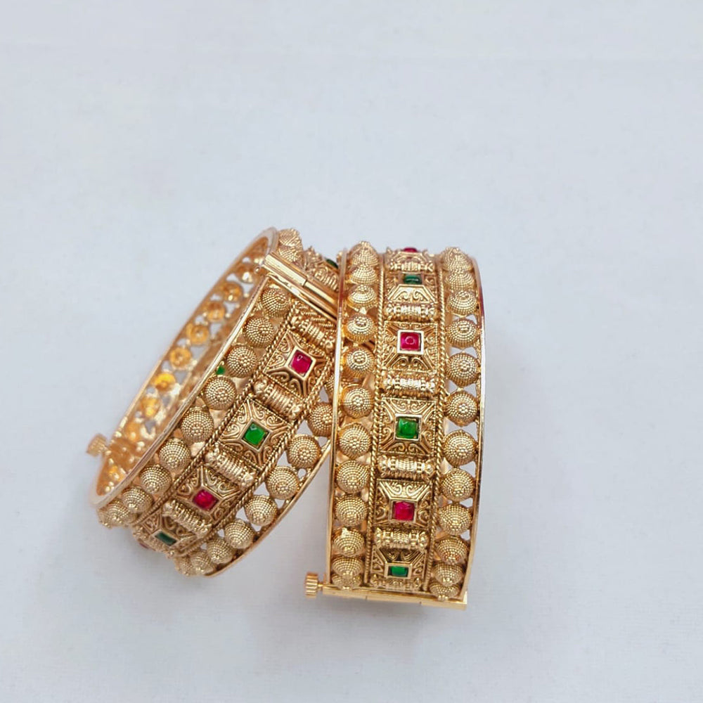 Lucentarts Jewellery Sparkling Pota Stone Openable Bangles Set