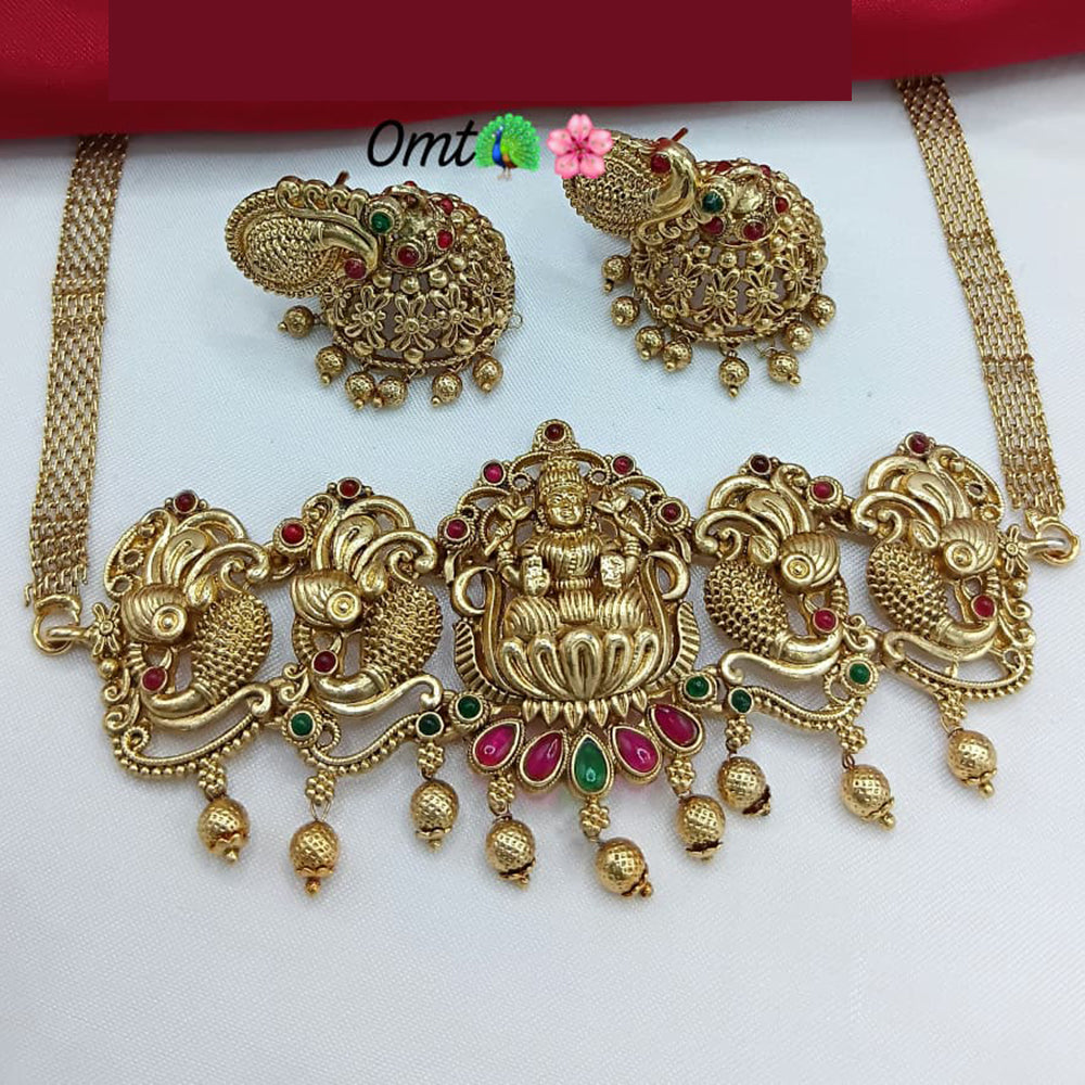 Lucentarts Jewellery Heritage Pota And Pearl Temple Choker Necklace Set
