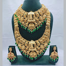 Lucentarts Jewellery Antique Finish Crystal And Pearl Double Necklace Set
