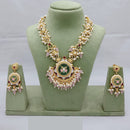 The Lucentarts Jewellery Handcrafted Pota Stone and Pearl Necklace Set