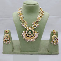 The Lucentarts Jewellery Handcrafted Pota Stone and Pearl Necklace Set