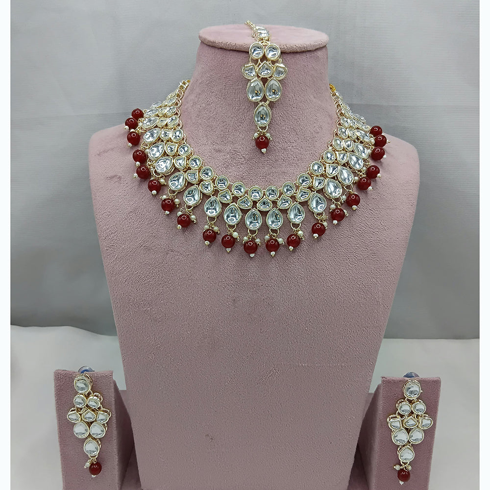 Lucentarts Jewellery Royal Charm Kundan And Pearl Necklace Set