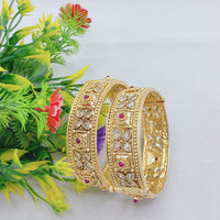 Lucentarts Jewellery Ethnic Pota And Kundan Bangles Set