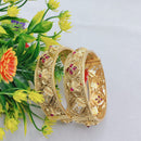 Lucentarts Jewellery Ethnic Pota And Kundan Bangles Set