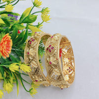 Lucentarts Jewellery Ethnic Pota And Kundan Bangles Set