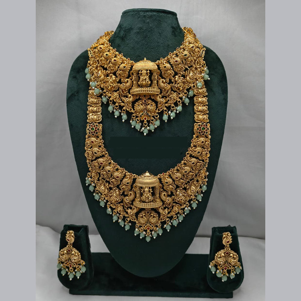 Lucentarts Jewellery Traditional Polki Kundan Necklace Set with Matching Earrings