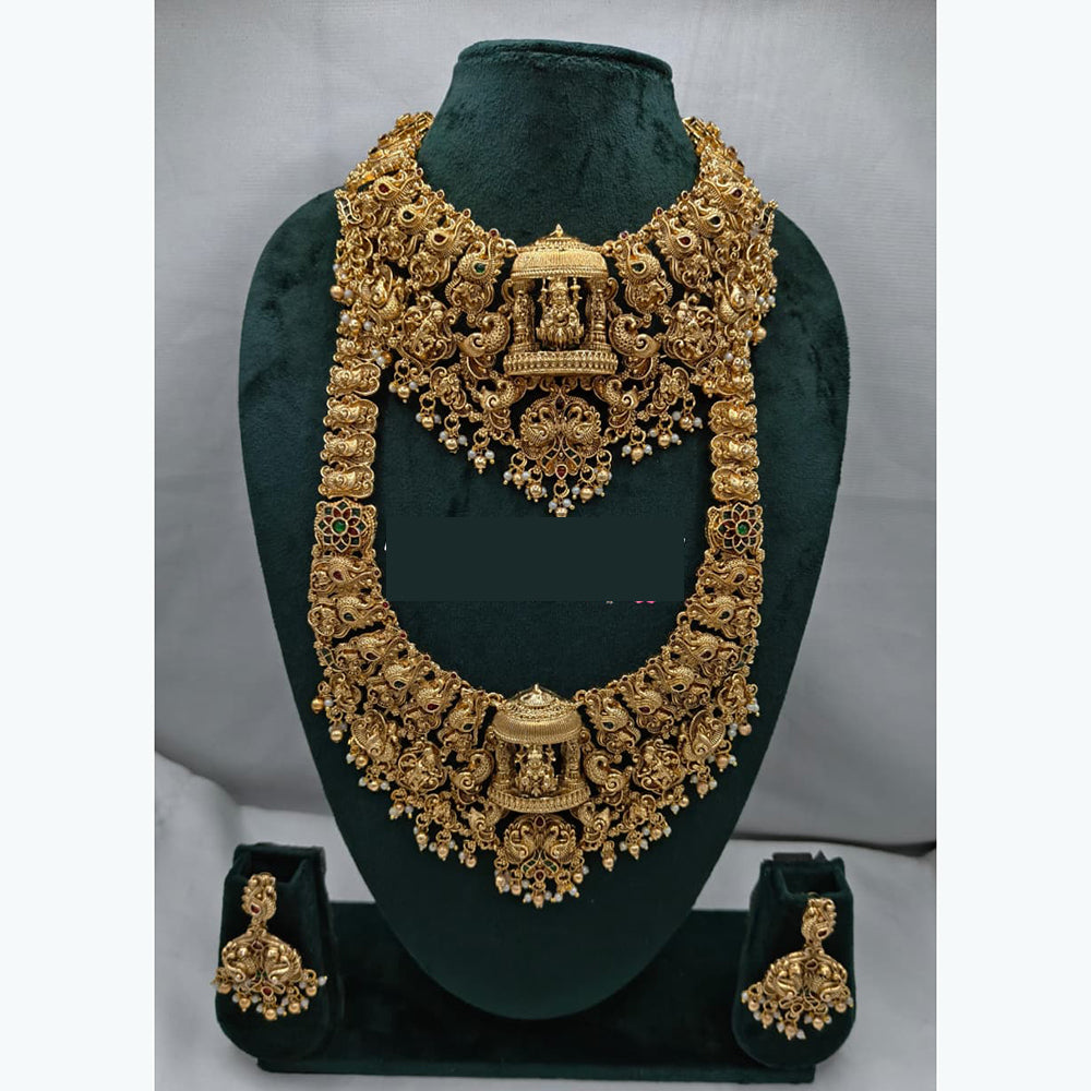 Lucentarts Jewellery Traditional Polki Kundan Necklace Set with Matching Earrings