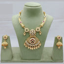 Lucentarts Jewellery Traditional Polki Kundan Necklace Set with Matching Earrings