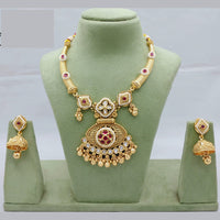 Lucentarts Jewellery Traditional Polki Kundan Necklace Set with Matching Earrings