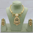Lucentarts Jewellery Traditional Polki Kundan Necklace Set with Matching Earrings