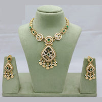 Lucentarts Jewellery Traditional Polki Kundan Necklace Set with Matching Earrings